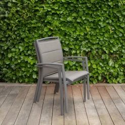 Tuinmeubelen|ohgreen Armstoel Modulo grijs antraciet