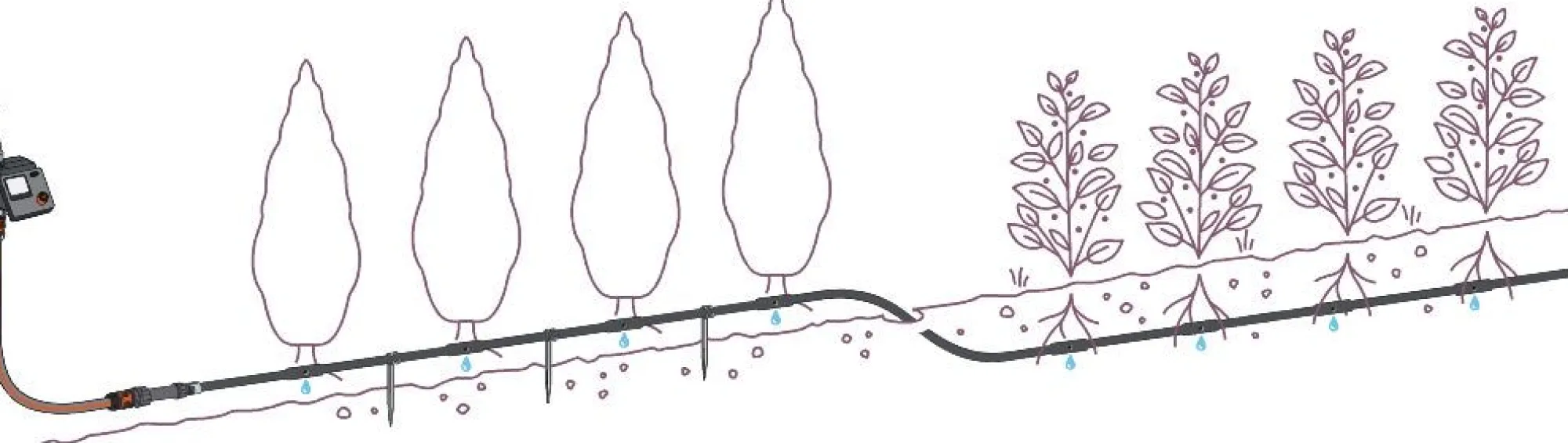 Bewatering|Ecocheques|ohgreen Bewatering heggen of struiken set 25m