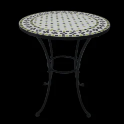 Tuinmeubelen|ohgreen Bistrotafel Rodin d60cm mozaiek groen/zwart/wit