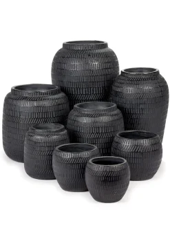 Potten En Vazen|ohgreen Black Ancient Sierpot l l16,5xb16,5x13 zwart