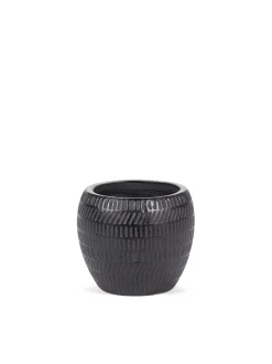 Potten En Vazen|ohgreen Black Ancient Sierpot m l15xb15x13 zwart