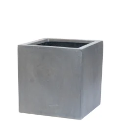 Aardewerk|ohgreen Bloembak Fiberstone kubus 30x30cm grijs