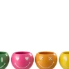 Potten En Vazen|ohgreen Bloempot smiley porselein mix medium assortiment van 4
