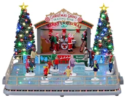 Lemax Kerstdorpen|ohgreen Christmas grove schaatsbaan, met 4,5v adapter