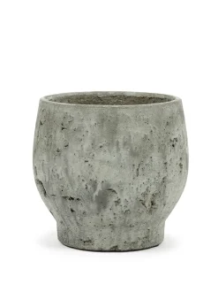 Potten En Vazen|ohgreen Clay Pot roots l17xb17x 15,5 grijs