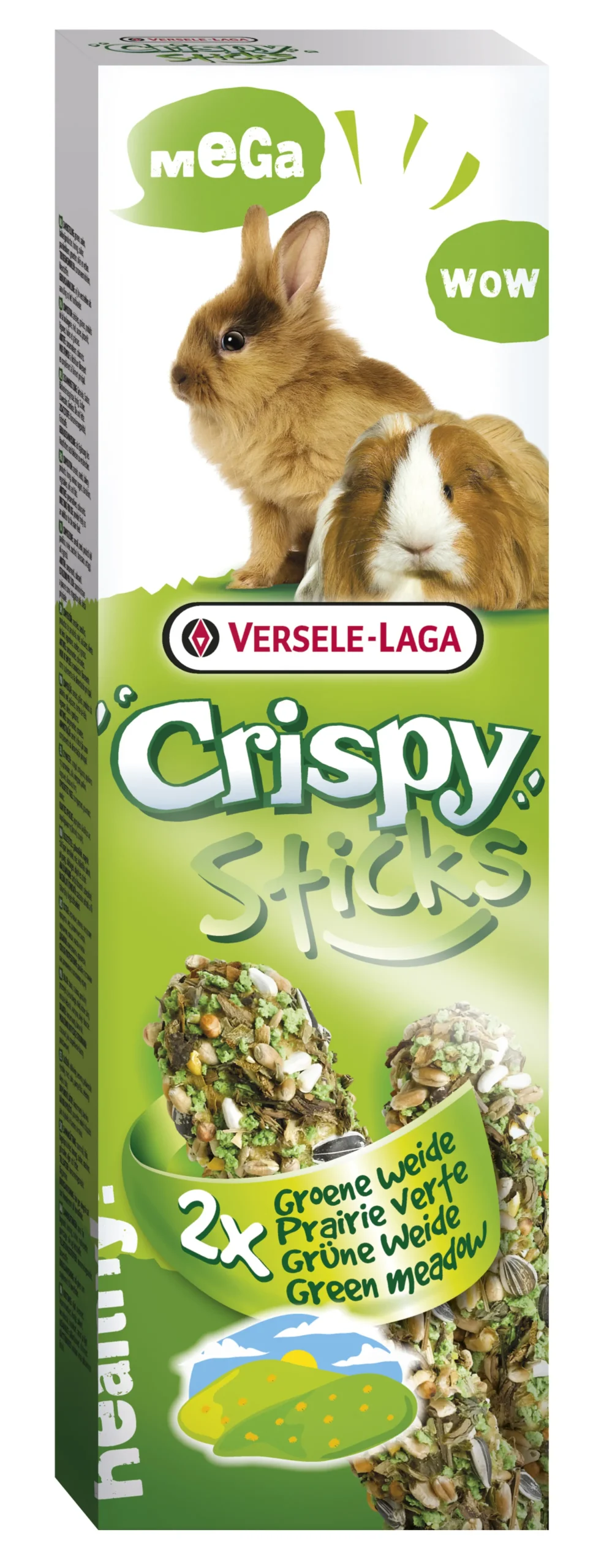 Knaagdieren Voeding|ohgreen Crispy mega sticks konijnen-cavia's "groene weide" - 2 stuks 140g