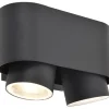 Verlichting|ohgreen Cypres wandlamp donkergrijs gu10 2*max.7ww