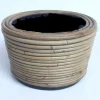 Potten En Vazen|ohgreen Drypot round stripe grey d19h12cm