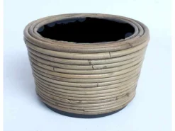Potten En Vazen|ohgreen Drypot round stripe grey d19h12cm