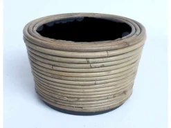Potten En Vazen|ohgreen Drypot round stripe grey d24h14cm