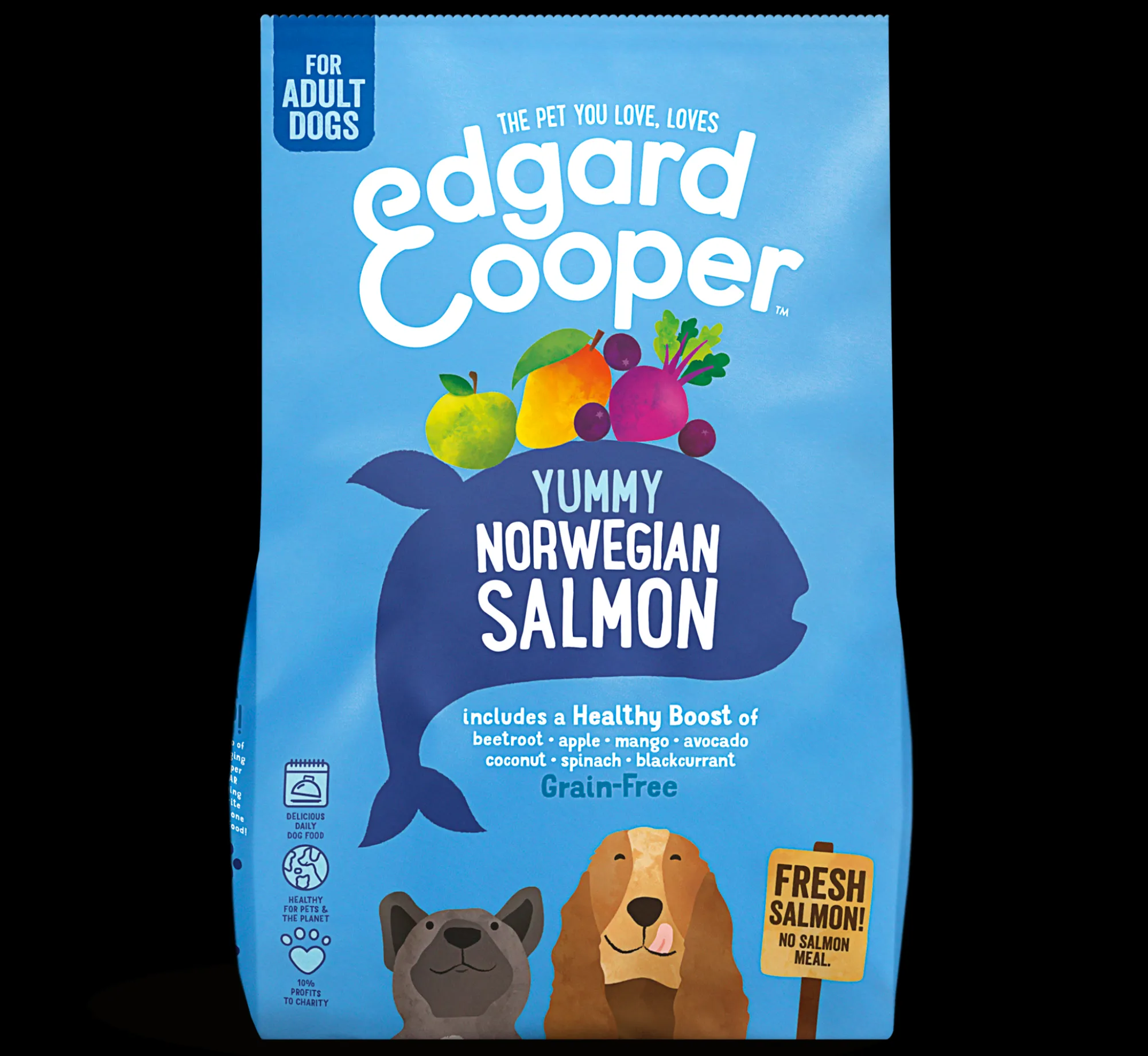 Hond Voeding|ohgreen Edgard & cooper, hondenbrokken voor adult met zalm, 700g