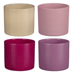 Potten En Vazen|ohgreen Era pot rond relief - h12,5xd13,5cm