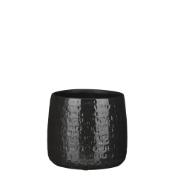 Potten En Vazen|ohgreen Floyd pot rond zwart - h17xd19cm