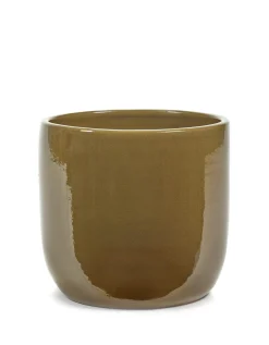 Potten En Vazen|ohgreen Glazed shades Pot mosterd d22 h20