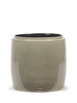 Potten En Vazen|ohgreen Glazed shades Sierpot l30 x b30 x h30 grijs