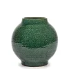 Potten En Vazen|ohgreen Glazed shades Sierpot l24,5xb24,5x24 d.groen