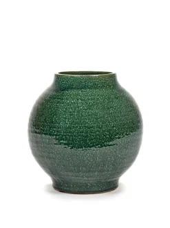 Potten En Vazen|ohgreen Glazed shades Sierpot l24,5xb24,5x24 d.groen