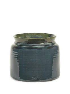 Potten En Vazen|ohgreen Glazed shades Sierpot 23x23x19 reactive blue
