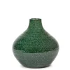 Potten En Vazen|ohgreen Glazed shades Vaas s l24xb24x h23,5 d.groen
