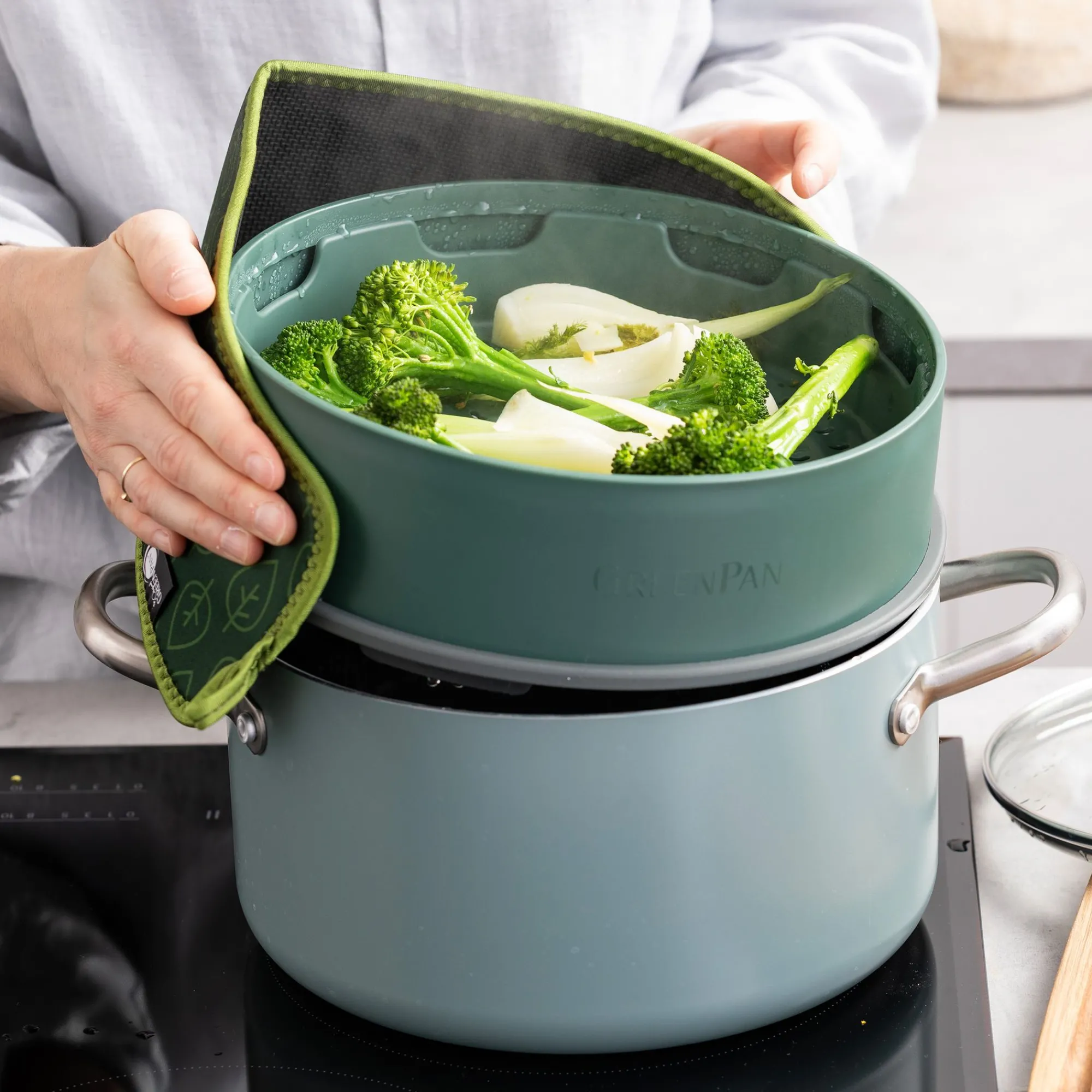 Ecocheques|Bakken|ohgreen Green pan steamy green 24cm
