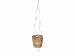 Potten En Vazen|ohgreen Hanging pot stripe grey d18h16cm