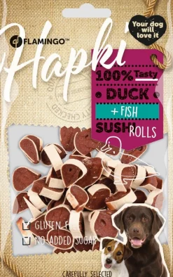 Werelddierendag|Hond Voeding|ohgreen Hapki duck & fish sushi rolls 85gr