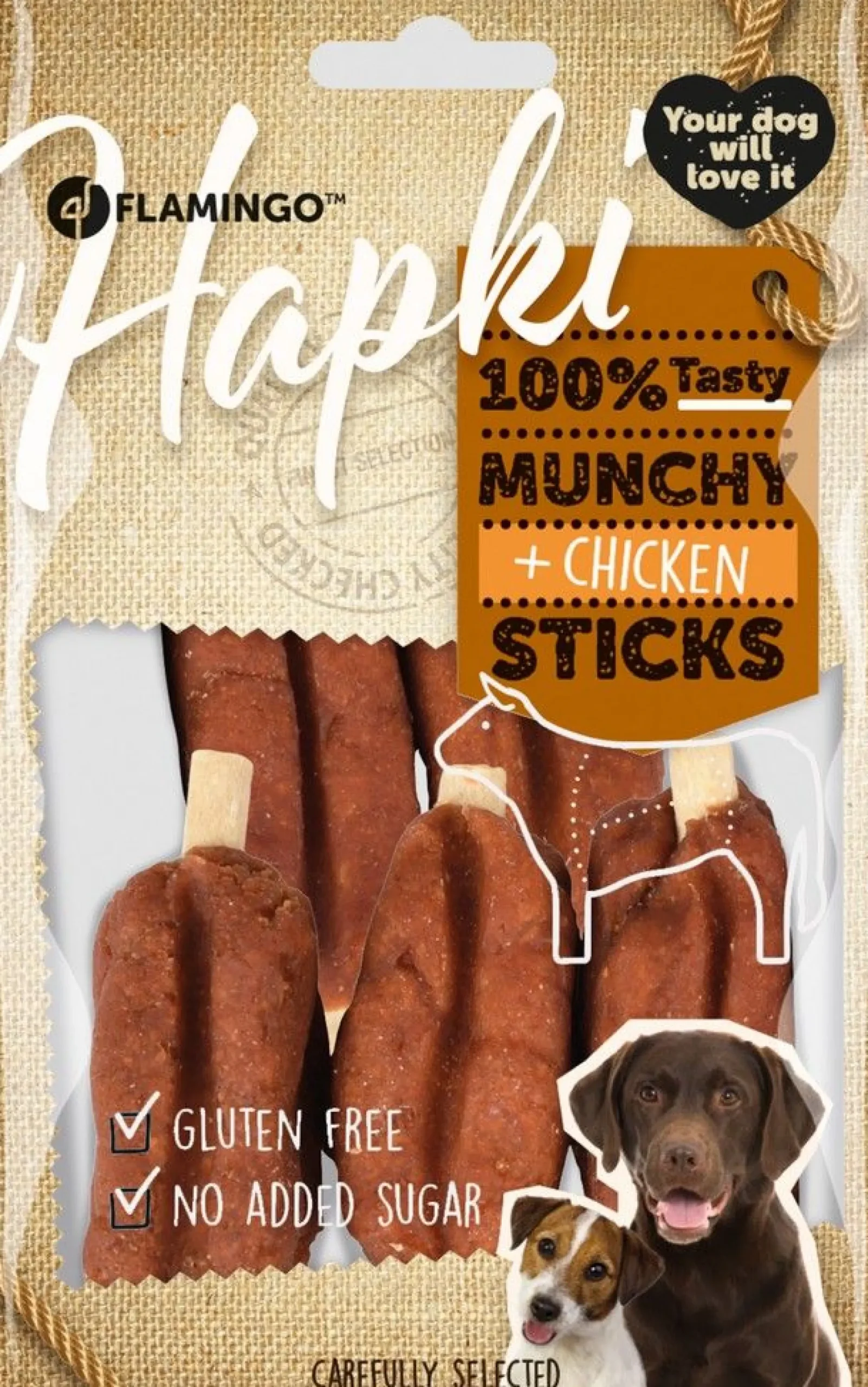 Werelddierendag|Hond Voeding|ohgreen Hapki munchy sticks met kip 7,5cm 5st 100gr