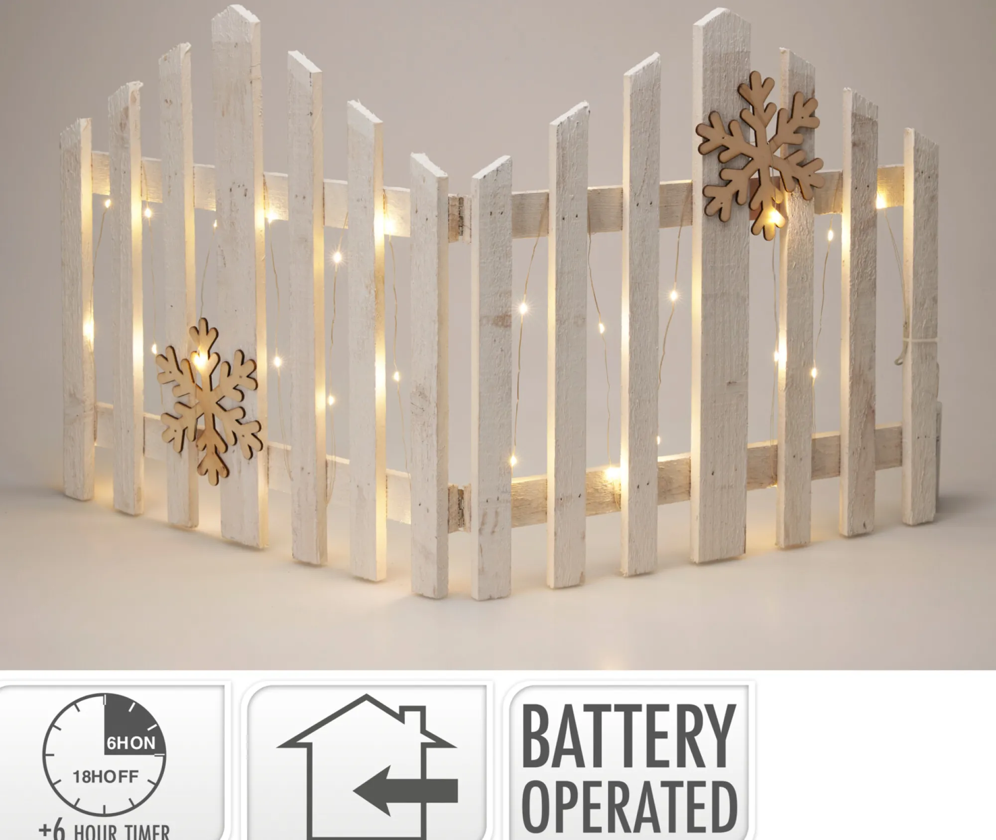 Deco Verlichting Binnen|ohgreen Hek met led wit 38cm