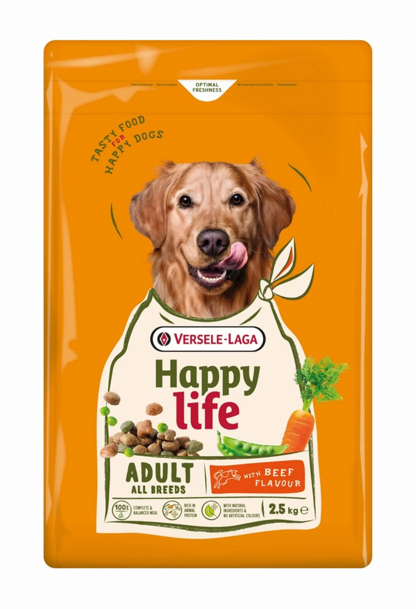 Werelddierendag|Hond Voeding|ohgreen Hondenbrokken happy life adult met rundsmaak 2,5kg