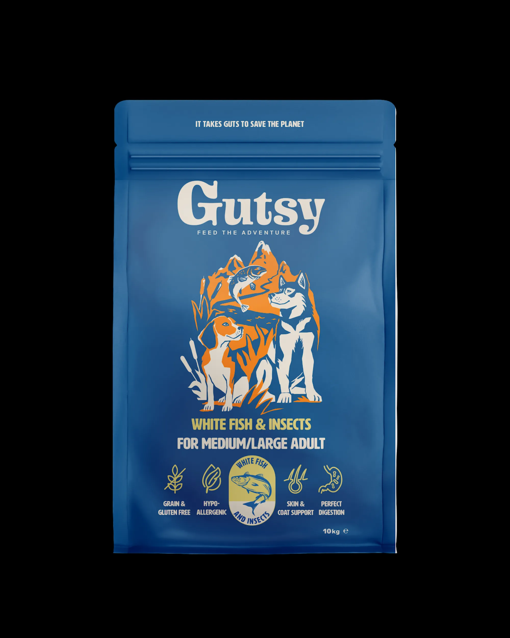 Hond Voeding|ohgreen Hondenbrokken witte vis en insect 10kg large adult