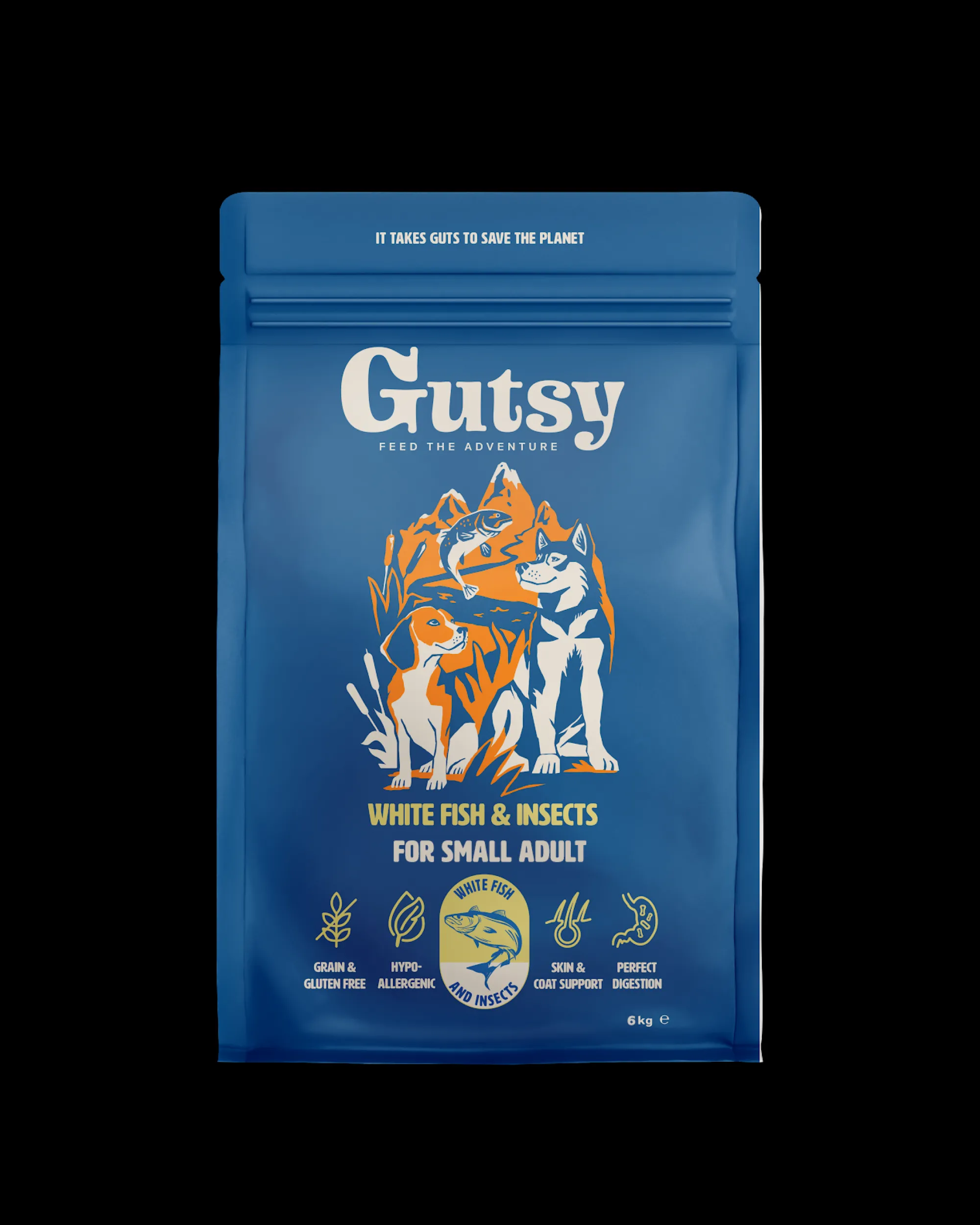 Hond Voeding|ohgreen Hondenbrokken witte vis en insect 6kg small adult