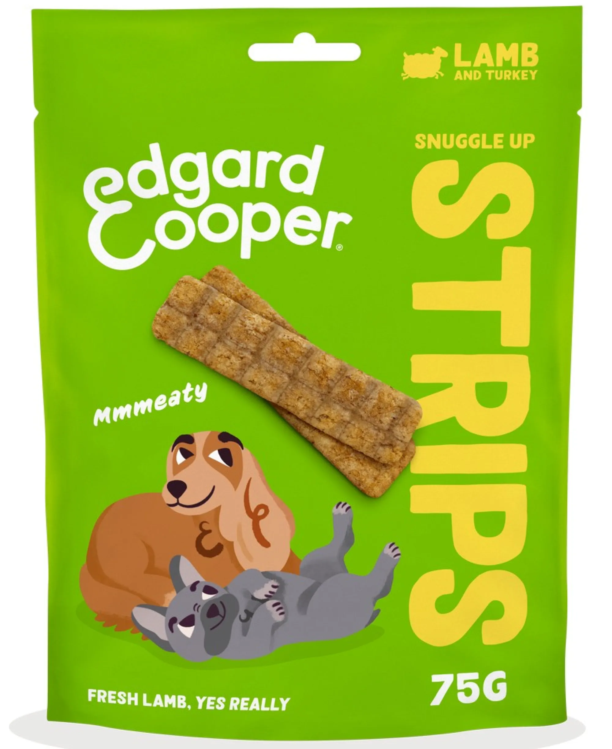 Hond Voeding|ohgreen Hondensnack treats snuggle up strips met lam en kalkoen