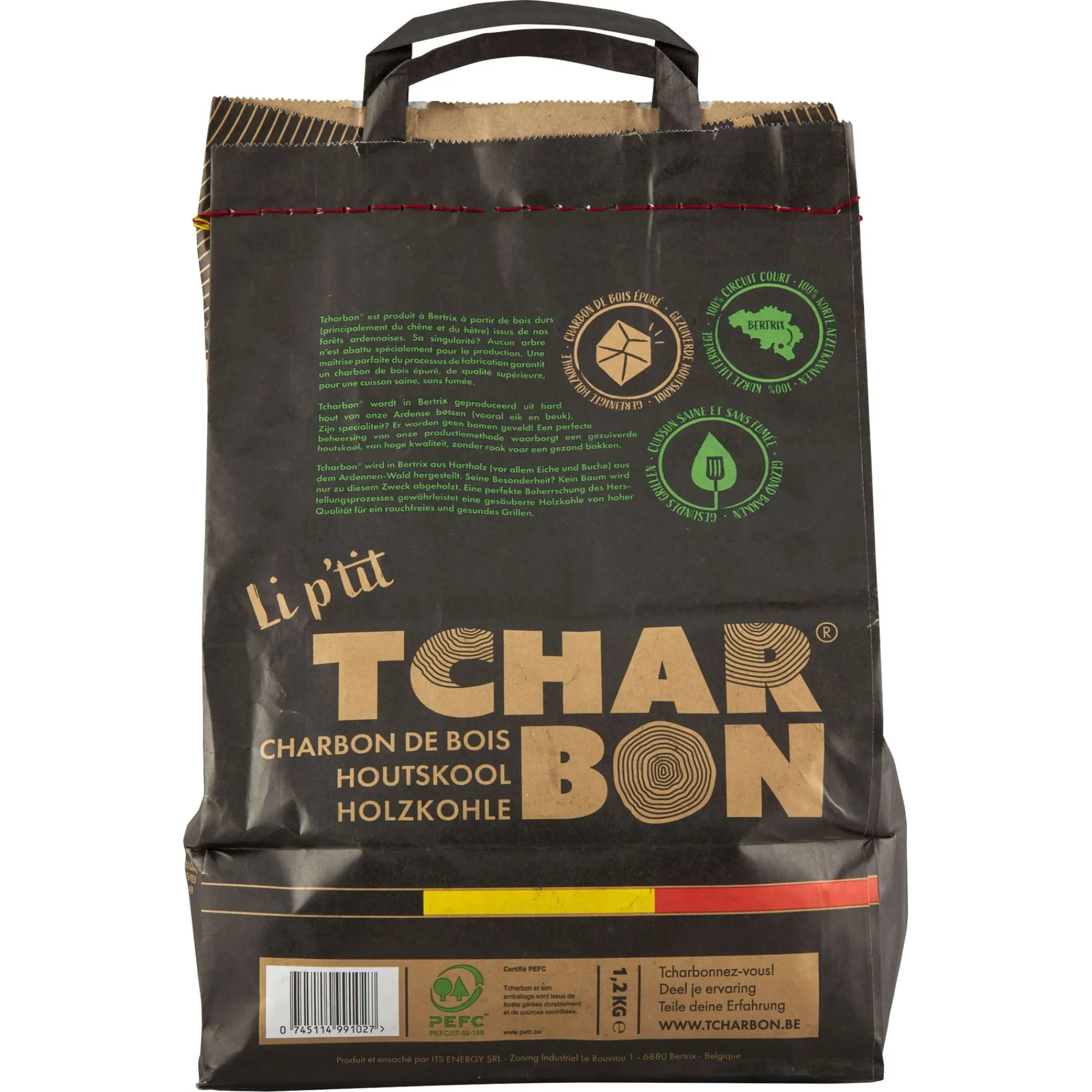 Brandstof En Aanmaak|Ecocheques|ohgreen Houtskoolzak 100% belg 1,2kg
