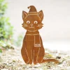 Decoratie|ohgreen Kat met sjaal en kerstmuts op basis