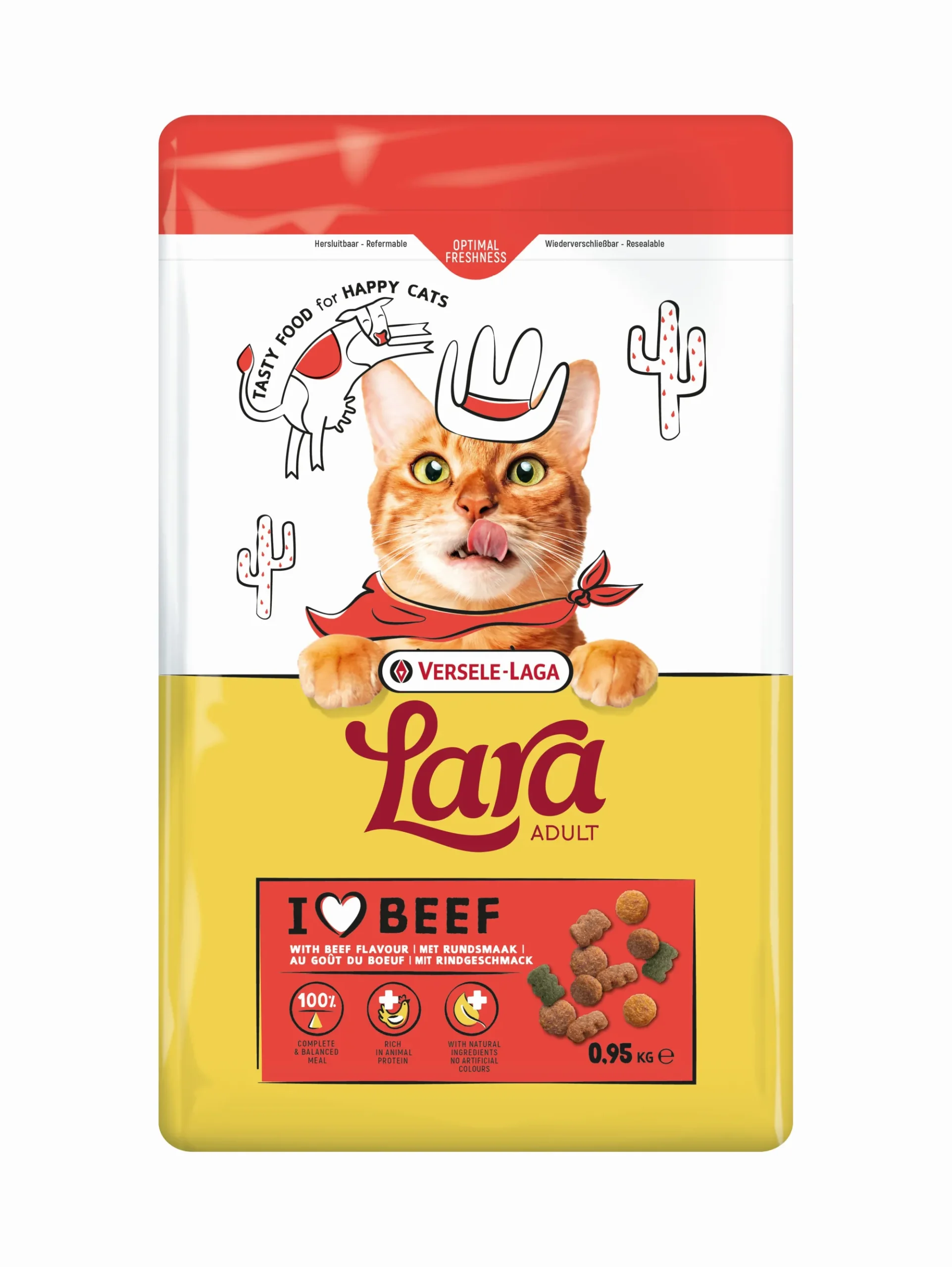 Werelddierendag|Kat Voeding|ohgreen Kattenbrokken lara adult with beef flavour 950g