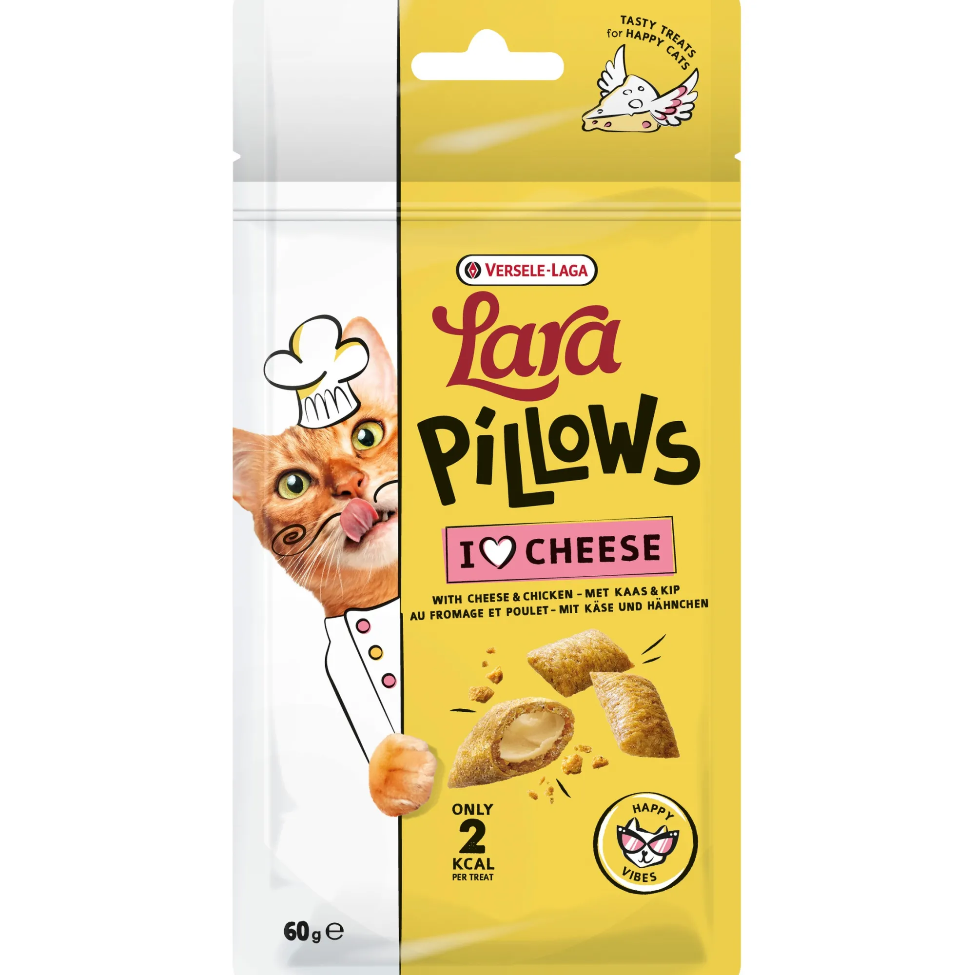 Kat Voeding|ohgreen Kattensnackslara pillows with cheese happy vibes treats 60g