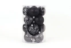 Kerstballen|ohgreen Kerstbal zwart (16sts)