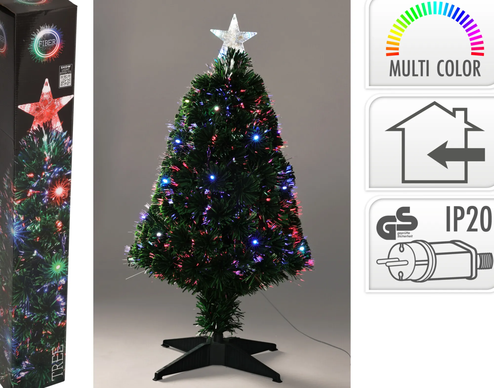 Deco Verlichting Binnen|ohgreen Kerstboom 90cm fiber optic