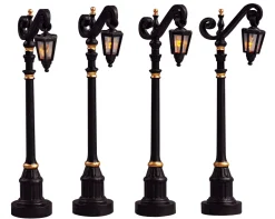 Lemax Kerstdorpen|ohgreen Koloniale straatlantaarn, set van 4, zonder (4,5v)
