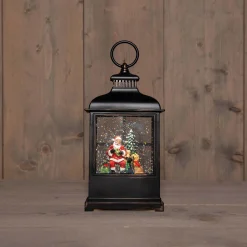 Deco Verlichting Binnen|ohgreen Led lantaarn kerstman glitterwater