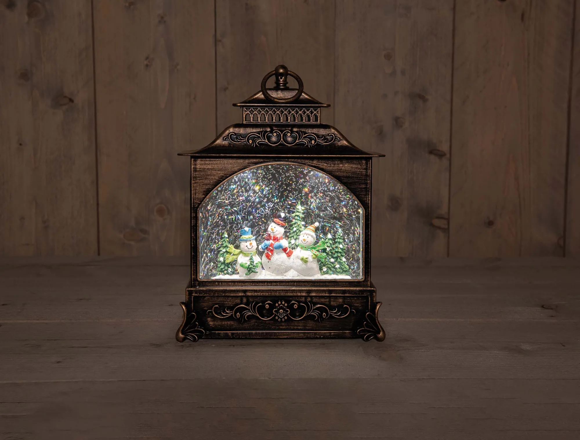 Deco Verlichting Binnen|ohgreen Led lantaarn sneeuwpop glitterwater