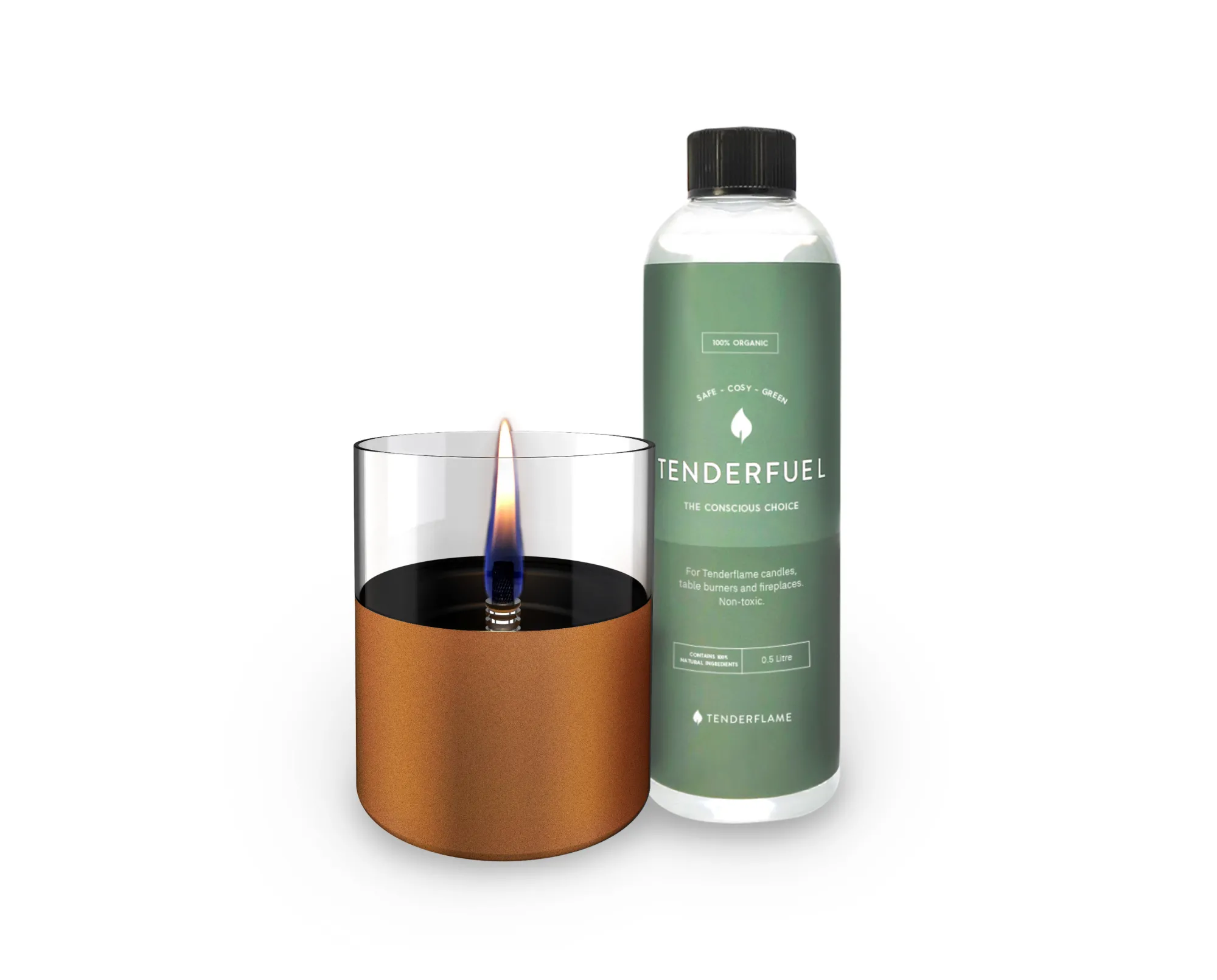 Lantaarns Olielampen En Fakkels|ohgreen Lilly 10 kaars met fles van Tenderfuel organic navulolie 500ml