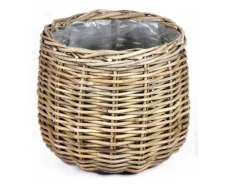 Potten En Vazen|ohgreen Mand rond grijs D38H33CM