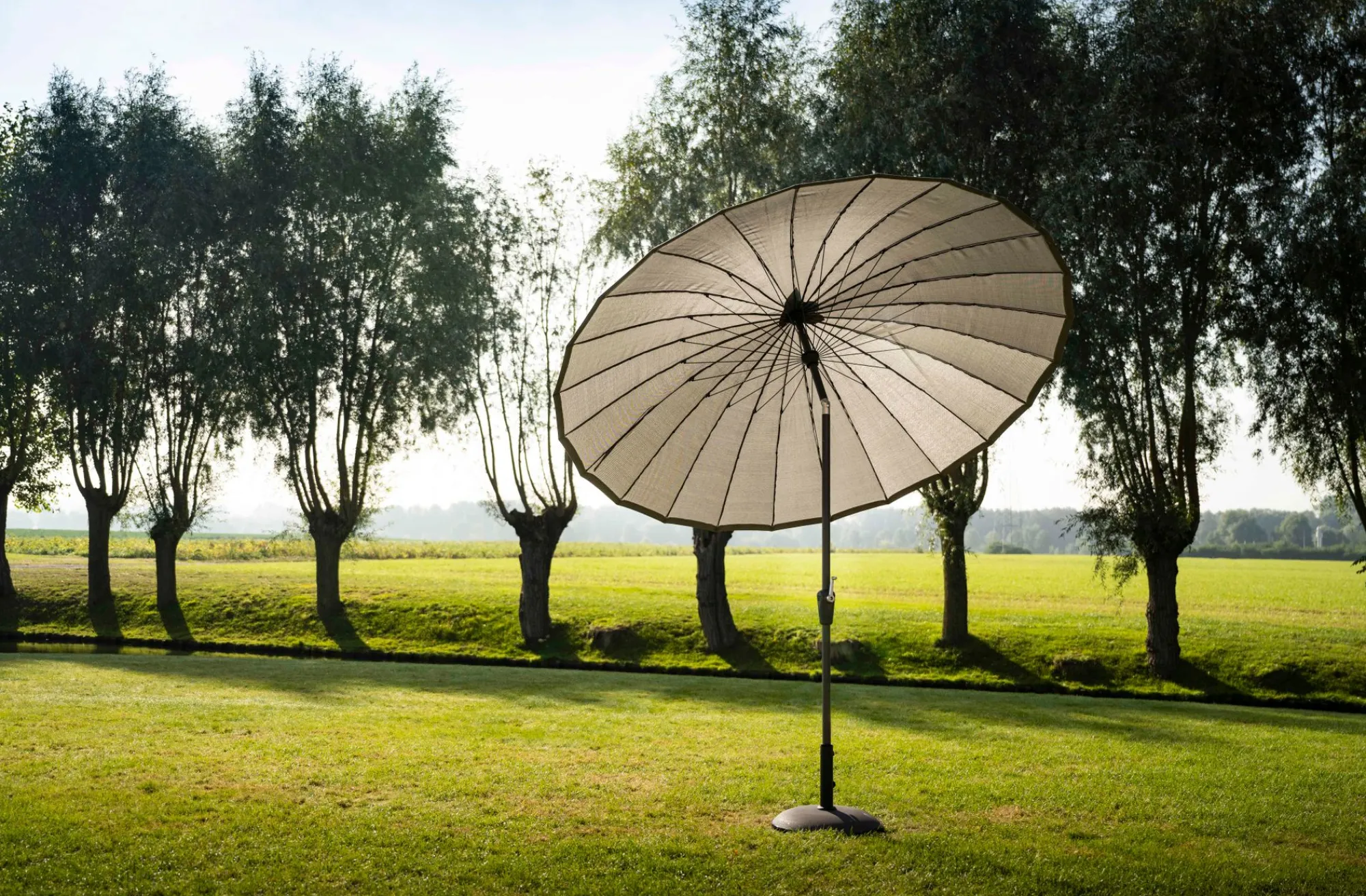 Parasol|ohgreen Mid pole Verona d250cm zwart-oranje