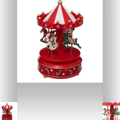 Thema Classic|Kerstdecoratie|ohgreen Muzikale carrousel met kerstman en sneeuwpop