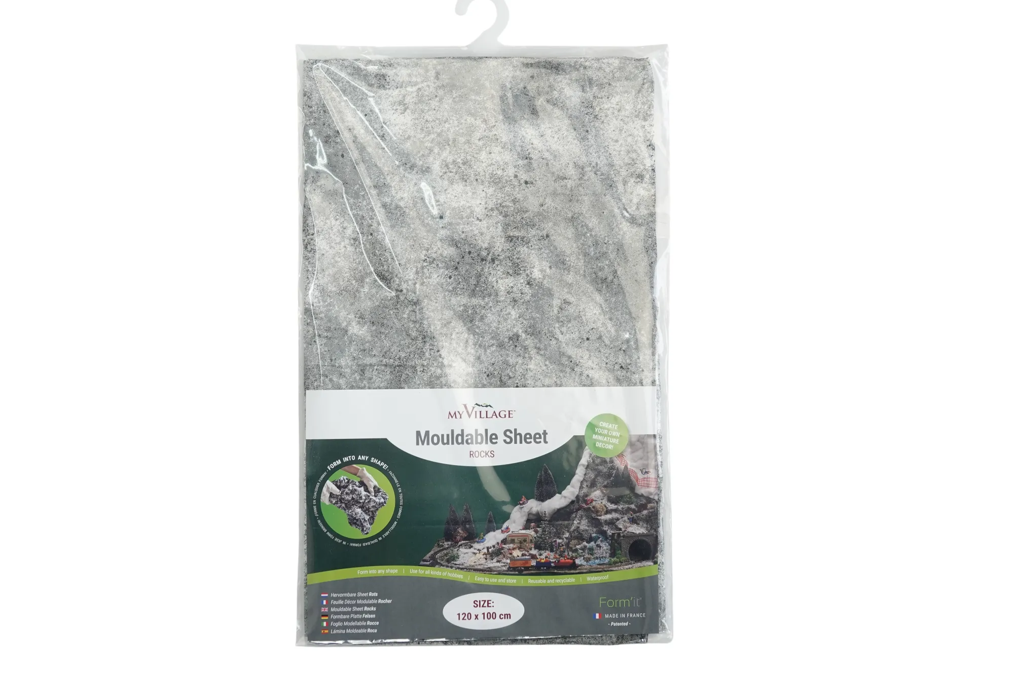 Lemax Kerstdorpen|ohgreen My village vormbare sheet alpine grey 100x60cm grijs