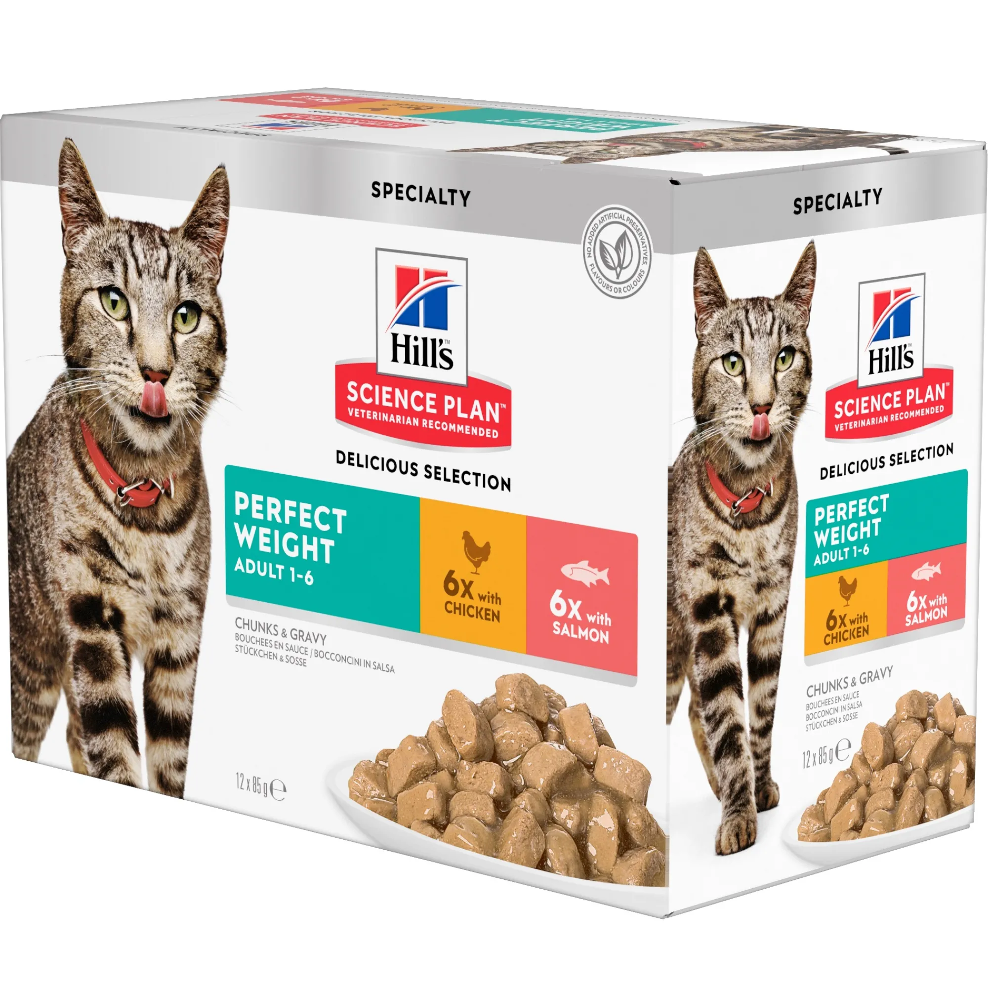 Kat Voeding|ohgreen Natvoer voor katten science plan adult perfect weight kip en zalm 85g multipack