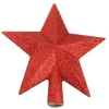 Kerstornamenten|ohgreen Piek ster glitter kerstrood