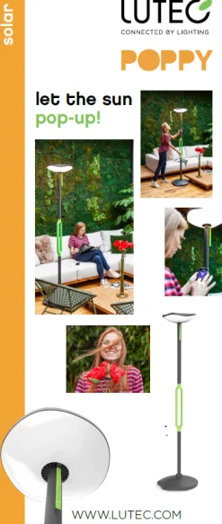 Verlichting|Ecocheques|ohgreen Poppy solar lamp grijs led 8w
