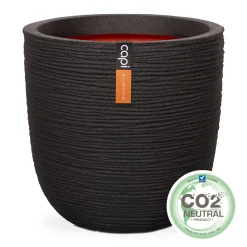 Kunststof|Ecocheques|ohgreen Pot bol rib 35x34 zwart